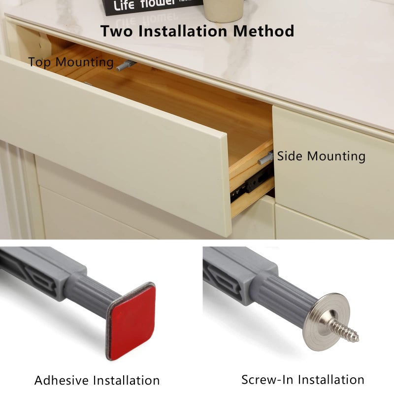 Redunest Push to Open Door Latch  10 Pack Magnetic Push Latches  Adhesive Heavy Duty Touch Latch Hardware for Push to Open  Magnetic Door Catch for Cabinet Drawer Wardrobe Kitchen Door - Image 3